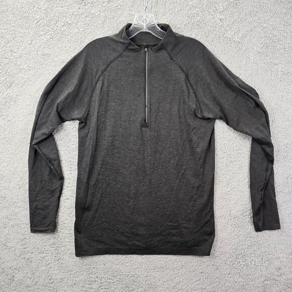 Lululemon Men's Gray Long Sleeve Half Zip Pullover Shirt Size M - Picture 1 of 13